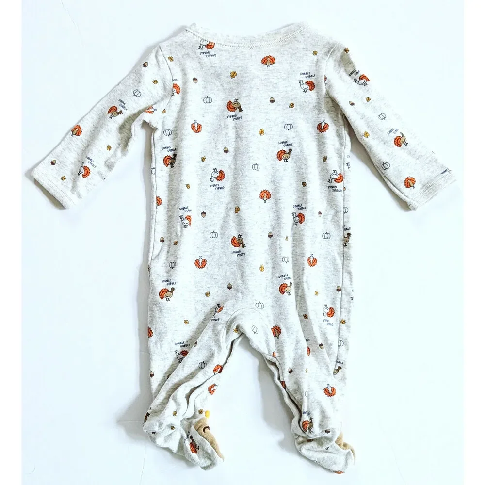 Carter's Baby Thanksgiving Footie Pajamas – Turkey Snap Sleep & Play Unisex - 3M